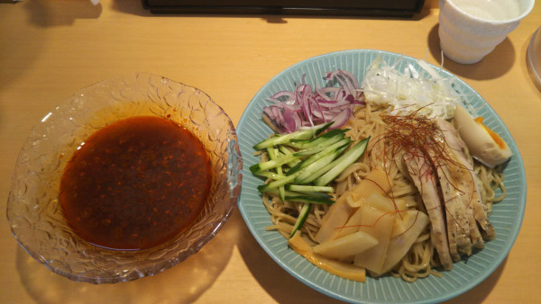 「【期間限定 】ビリ辛冷たいえびつけめん、中盛」@濃厚海老つけ麺 ともやまの写真