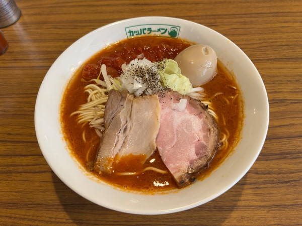 「味玉とまとらーめんチーズご飯セット」@らーめん カッパハウスの写真