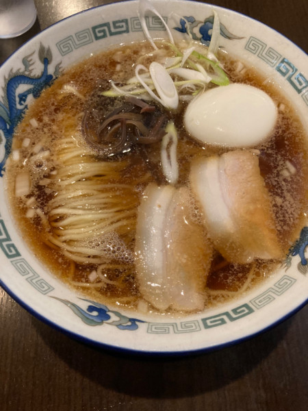 「朝らーめん＋味付玉子」@らーめん直方串王の写真