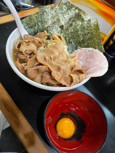 「ラーメン+のり+つけ玉+悪魔肉」@一条流がんこ総本家分家四谷荒木町の写真