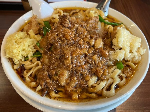 「スタ満ソバ（大盛）全トッピング」@元祖スタミナ満点らーめん すず鬼 熊谷うえちゃん店の写真