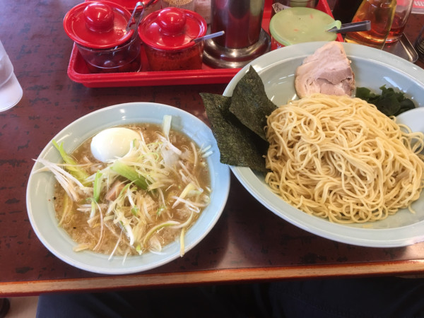 「ネギつけ麺こってり酢抜き」@新ラーメンショップ 狭山本部の写真