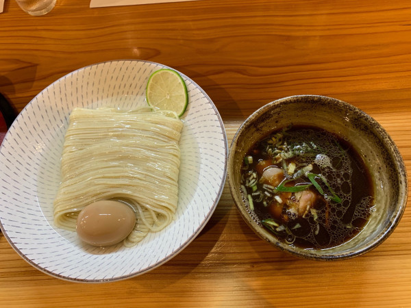 「鰹昆布出汁醤油つけそば味玉入り」@つけそば神宮寺の写真