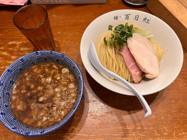 「魚介つけ麺　大盛り」@麺や百日紅の写真
