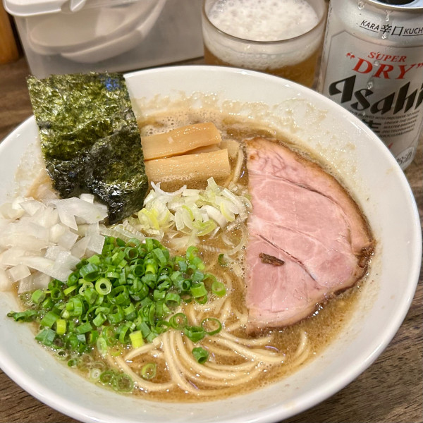 「中華そば＋ビール」@吉田食堂の写真
