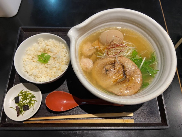 「「塩ラーメン＋味玉」「半鯛飯」」@麺処 銀笹の写真