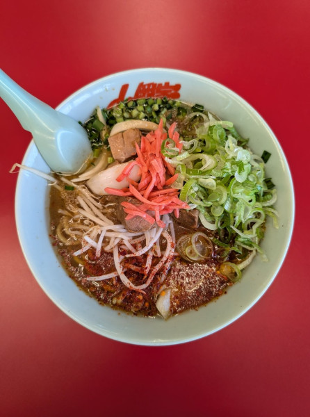 「旨辛とんこつラーメン+薬味ネギ」@ラーメン山岡家 小山田間店の写真