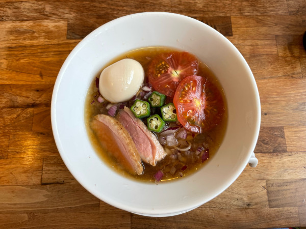 「冷やし鴨蕃茄そば(¥1,100) 味玉(¥140)」@麺麓menrokuの写真