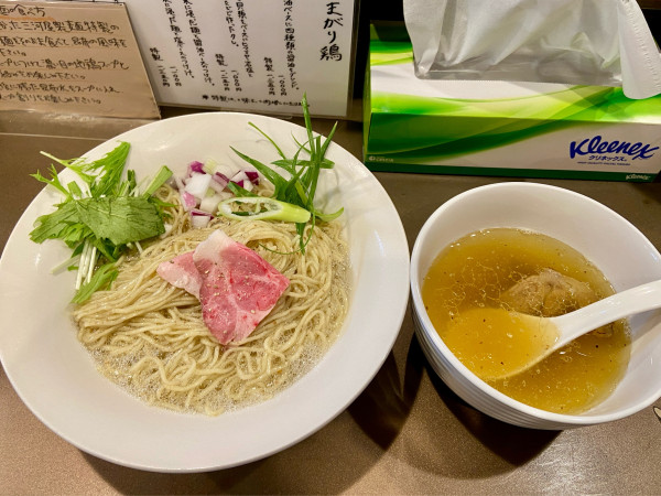 「塩つけ麺＋大盛り」@麺処 まがり鶏の写真