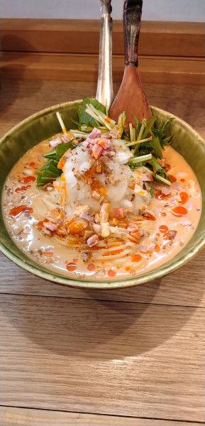 「冷やし豆乳担々麺+和え玉(赤)」@中華蕎麦 麺とスープの写真