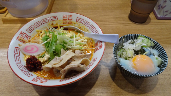 「冷しゃぶ担々麺（1,100円）＋〆茶漬け（200円）」@麺や独歩 昭島本店の写真
