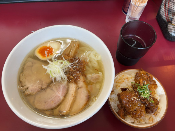 「特製塩らぁ麺1200円　豚バラミニ軟骨丼300円」@らぁ麺 松しんの写真