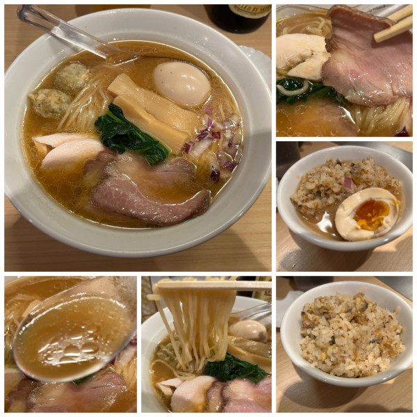 「味玉貝出汁味噌そば 1100円貝めし150円ビール550円」@貝出汁 中華そば 竹祥の写真