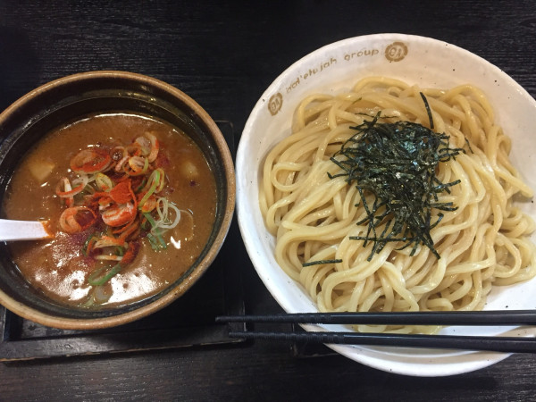 「海老辛つけ麺」@麺家 あべの 神宮前の写真