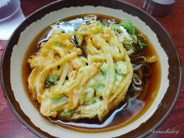 「かき揚げそば（550円）」@そば処桔梗 塩尻駅店の写真