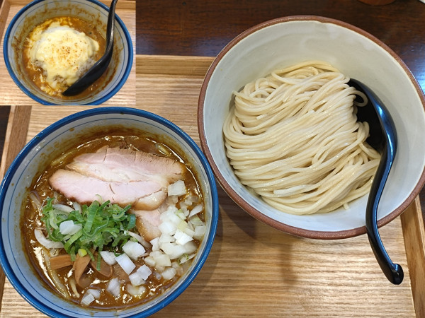 「【限定】濃厚カレーつけ麺＋チャーシュー＋チーズリゾット」@KUMAGAYA RAMEN STANDの写真