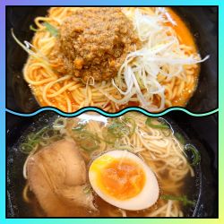 厳選素材貝節塩ラーメン＆濃厚冷やし坦々麺（山椒付き）