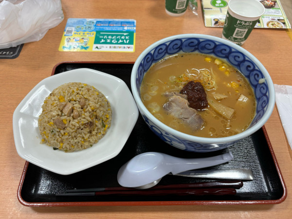 「仙台味噌ラーメンAセット」@東北道 長者原SA（下）スナックコーナーの写真