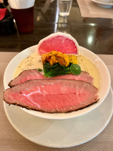 「【限定】白トリュフ薫る極上和牛とトウモロコシの冷たいらぁ麺」@MENSHOの写真