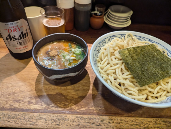 「特製つけ麺1220円、ビール650円」@麺座ぎんの写真
