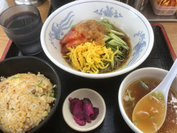 「冷やし中華と半炒飯(¥1000)」@福しん 石神井公園店の写真