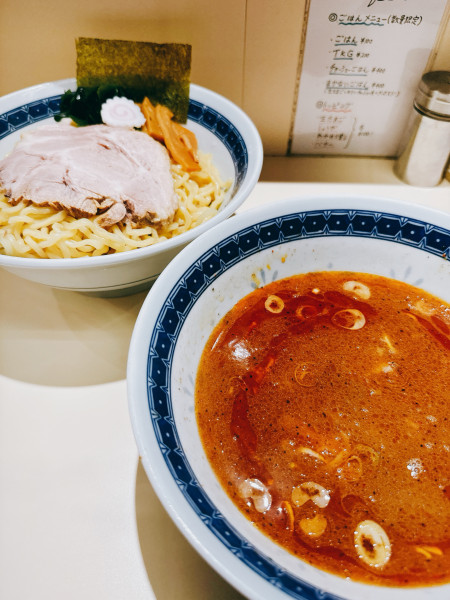 「ピリ辛つけ麺(しょうゆ味)」@自家製麺 二丁目ラーメンの写真