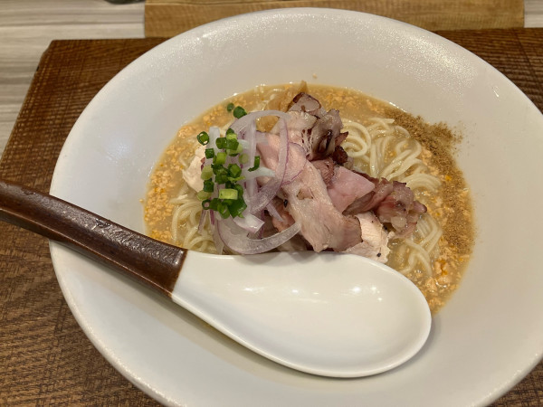 「冷製豆乳(鮟肝とクリームチーズ)」@つくばらーめん 鬼者語 -オニモノガタリ-の写真