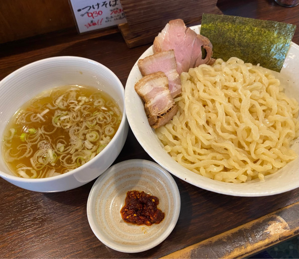 「つけそば(白醤油で)￥930・海老辛味¥60・他」@中華そば 東京ぐれっちの写真