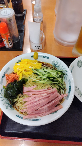 「令6·8·8黒酢冷やし中華630円」@熱列中華食堂 日高屋 玉川学園前南口店の写真