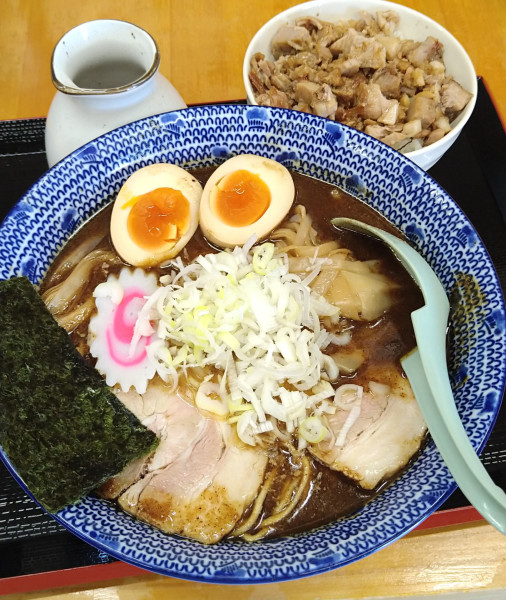 「魚介中華そば+味玉､ライス」@中華そば 香十の写真