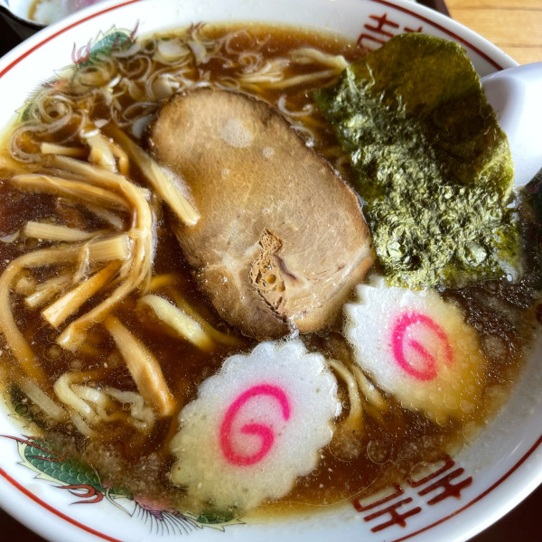 「手打ち中華そば(醤油)850円 半ライス 200円」@のんきやの写真