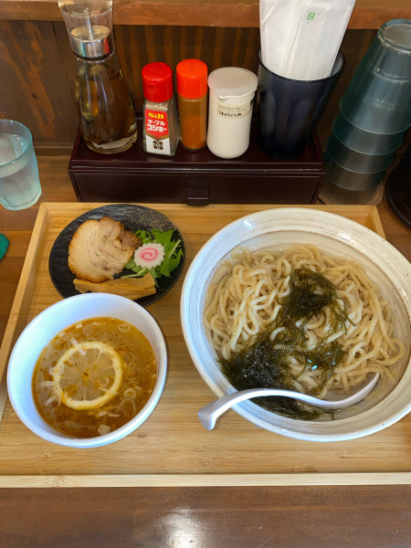 「昆布水鯛出汁冷やしつけ麺(塩味)麺大盛り¥1,380円(限定)」@らぁめん 麺彩家の写真