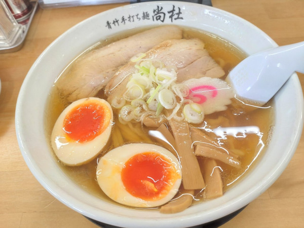 「味玉ラーメン＋餃子３個」@佐野青竹手打ち麺 尚杜の写真