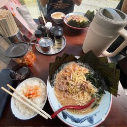 ネギ味噌ラーメン　のり　多め　カタメ　ライス