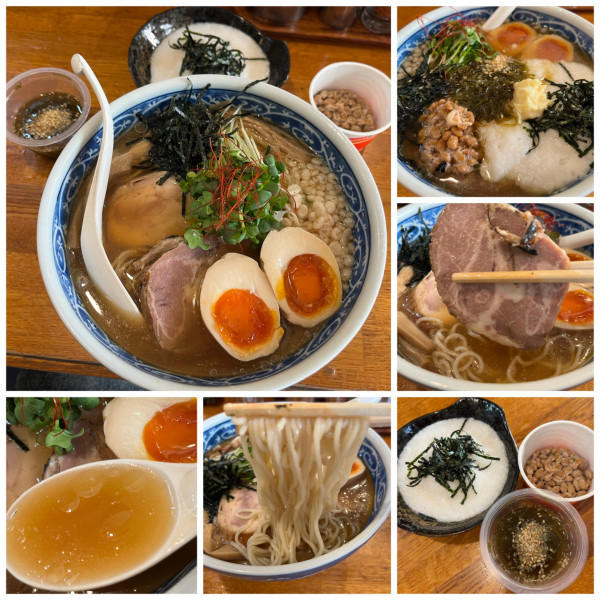 「【夏限定】冷しラーメン900円+とろろ＆納豆(各100円)他」@麺屋 鶏口の写真