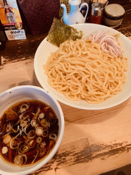 「つけそば680円 大盛100円 むしどり100円」@西新宿 つけそば 黒門の写真