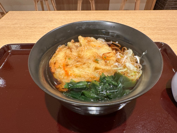 「天ぷらそば（並盛）480円」@アクエル食堂の写真