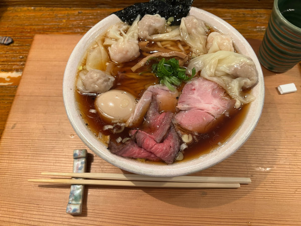 「ワンタンメン特上トッピング+先駆け塩」@Homemade Ramen 麦苗の写真