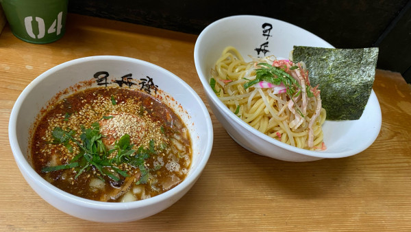 「しそゴマつけ麺（並盛り）¥800 全部のせ ¥300」@つけ麺 千兵衛の写真