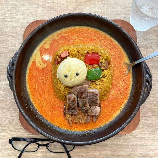 「ドライカレー＆カレー（3辛）マッシュポテト 豚肩ロースハーフ」@Rスリランカ YOKOHAMAの写真