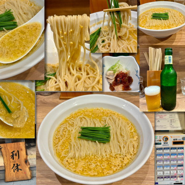 「【限定】雲丹そば(岩手県産ムラサキうに)1700円＋🍺」@麺庵 利休の写真