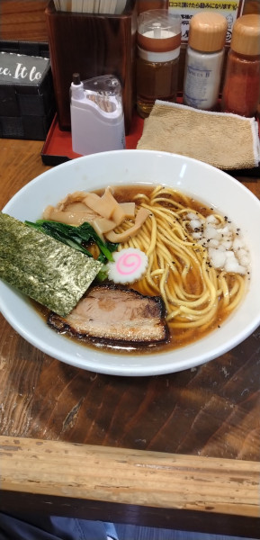 「魚介鶏中華そば+小豚丼」@麺屋たつみ 喜心 狭山店の写真