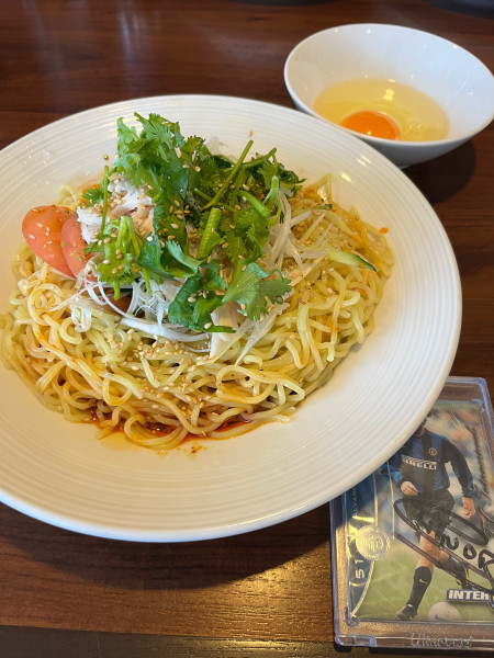 「よだれ鶏冷やし麺　生卵付き」@バーミヤン 平和台駅前店の写真