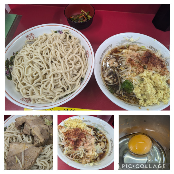 「つけ麺大➕キムチ➕生卵➕生姜」@ラーメン二郎 越谷店の写真