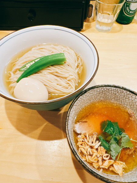 「鮪節と梅の冷やし昆布水つけそば」@麺庭 つむぎの写真