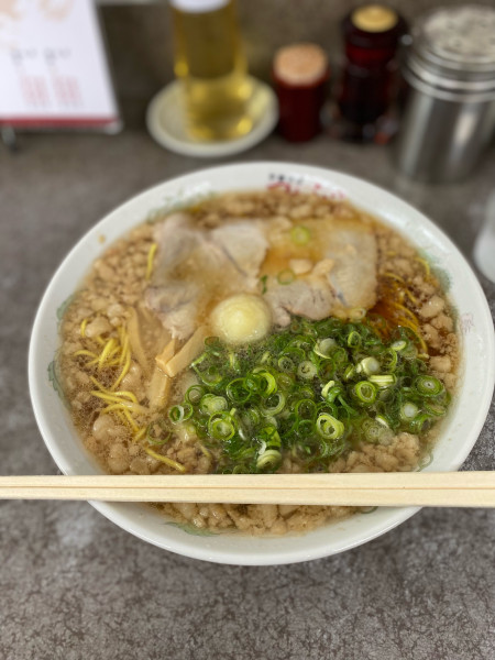 「中華そば脂マシマシニンニクトッピング」@つたふじ 福山支店の写真