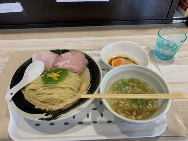 「つけ麺(昆布水)・塩+もじ玉+(半ライス)」@中華そば ふじ野の写真