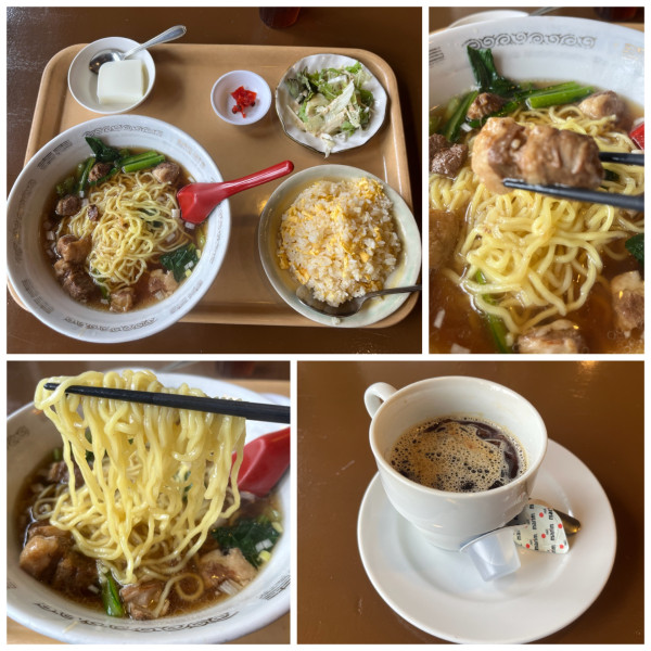 「豚角煮ラーメン+半炒飯セット(コーヒー付き) 950円」@餃子市 新所沢店の写真