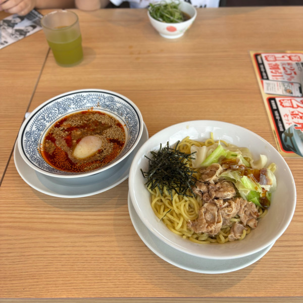 「とろける半熟卵の旨辛肉つけ麺」@丸源ラーメン 豊川店の写真