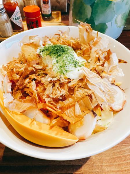 「OTG SDMS おんたまがけ しげだこまぜそば」@ビーフラーメン&つけ麺 シゲジンの写真